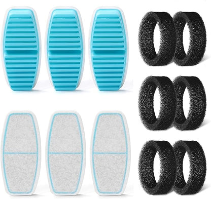 FOFNON Cat Water Fountain Filters: 12 Cat Fountain Replacement Filter for FOFNON Pet Water Fountain - 3 Months Set of Pet Fountains Filter - Including 6 Pieces Filters + 6 Pieces Sponges
