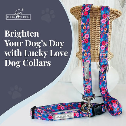 Lucky Love Dog - Adjustable Dog Collar with Easy Click Buckle for Medium Dogs, Durable, & Comfortable Collar for Male & Female Dogs, Pet Collar for Puppies & Adult Dogs - Zuzu, Medium