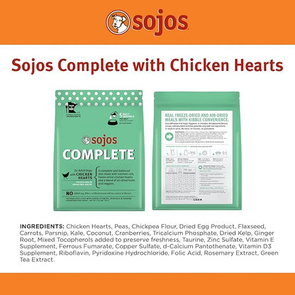 Sojos Complete Freeze Dried Raw Adult Dry Dog Food, Grain Free, Natural, Chicken Recipe, 7 lb Bag