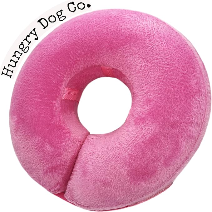 Hungry Dog Co.- Premium Inflatable Dog Collar for Dogs and Cats - Helps in Pet Recovery - Comfortable and Safe for Your Pet - Soft E-Collar – Pink, Small (5”- 8” Neck)
