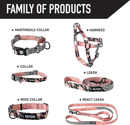 Wolfgang Heavy Duty Adjustable Dog Harness, Pull-Tested to Over 800 lbs for Walking & Training, HoundsPink Print, Small