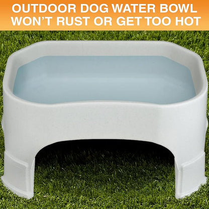 Neater Pet Brands Extra Large Water Bowl for Dogs, Elevated Outdoor Dog Water Bowl (2.25 Gallon XL Capacity), Big Trough Style Food Dish for Indoors or Outside, No Spill Large Dog Bowls, Vanilla Bean