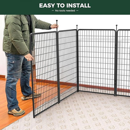 FXW Rollick Unleashed Dog Playpen for Indoor, Yard, RV Camping, 50 inch 24 Panels for Large Dogs, Black│Patented