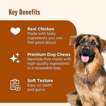 Nutrish Soup Bones Premium Dog Chews with Real Chicken and Veggies, 6.3 oz. Bag, Pack of 8 (Rachael Ray)