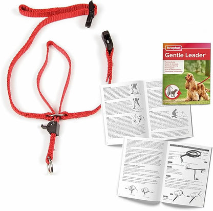 Beaphar | Gentle Leader | Head Collar for Small Dogs | Stops Pulling On The Lead | Training Aid with Immediate Effect| Endorsed by Behaviourists | Red x 1