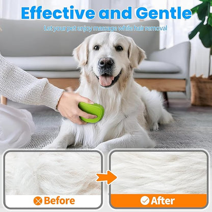Comotech 3PCS Dog Bath Brush | Dog Shower/Washing Brush with Adjustable Ring Handle for Short & Long Hair(Blue Blue Green)