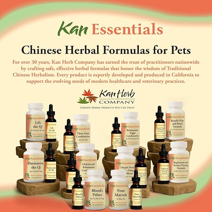 Kan Herb Company Benefit Hips and Knees Formula – Traditional Chinese Herbal Blend for Dogs and Cats to Support Joint Comfort Mobility and Digestive Balance Supplement Tablets for Pets, 300 Tablets