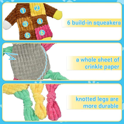 LECHONG 5Pcs Squeaky Dog Toys, Large Crinkle Dog Toys for Large Medium and Small Dogs, Puppy Toys to Keep Them Busy Great Value Dog Toy Bundle