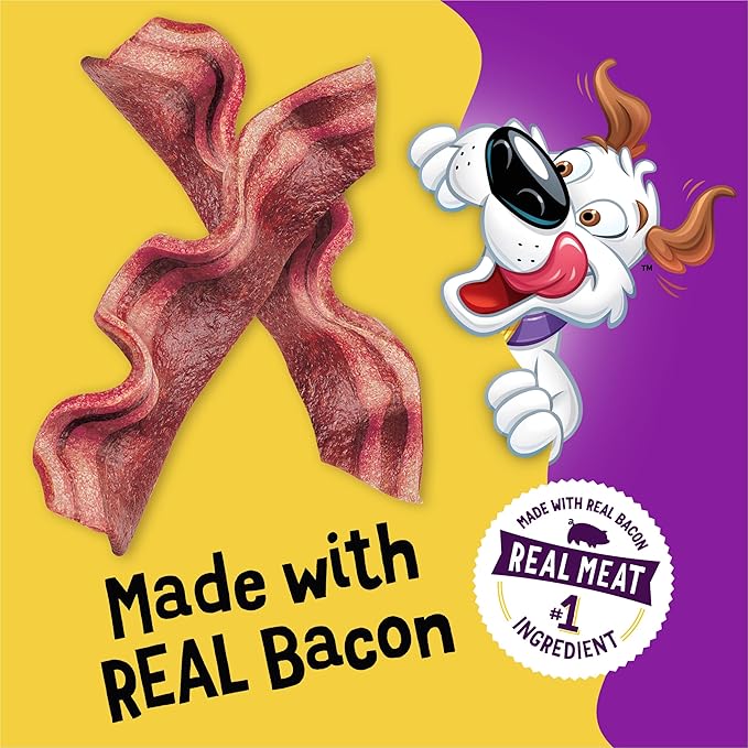 Purina Beggin' Strips Dog Treats,Original with Bacon Flavor - 26 oz. Pouches,(Pack of 4)