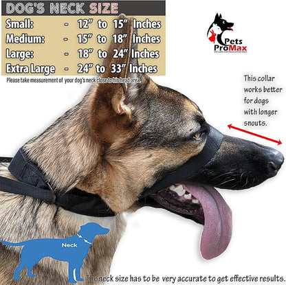 PetsProMax - Dog Headcollar for Pulling and Reactive Dogs; Behind Head Dog Leash Hook Lets You Walk Peacefully; Instantly Stops Your Dog Pulling. Dogs No-Pull Training Collar for Large Dogs. Red (S)