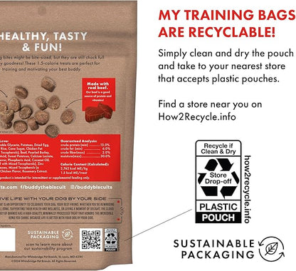 Buddy Biscuits Trainers Training Bites Soft & Chewy Dog Treats, Beef, 10 oz. Bag