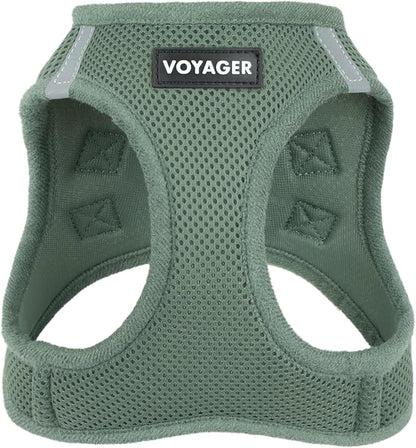 Best Pet Supplies - All Weather Mesh/Plush, Reflective, No Pull Harness for Small, Medium Dogs, Cats - Secure with Hook & Loop Fastener, Buckle, Double D-Rings - Moss Green, M