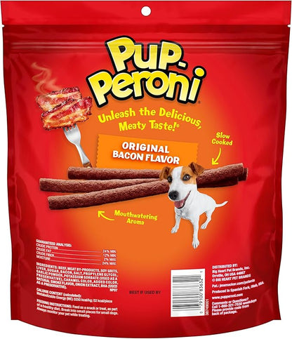 Pup-Peroni Dog Treats, Original Bacon Flavor, 22.5 Ounce, Made with Real Bacon (Pack of 2)
