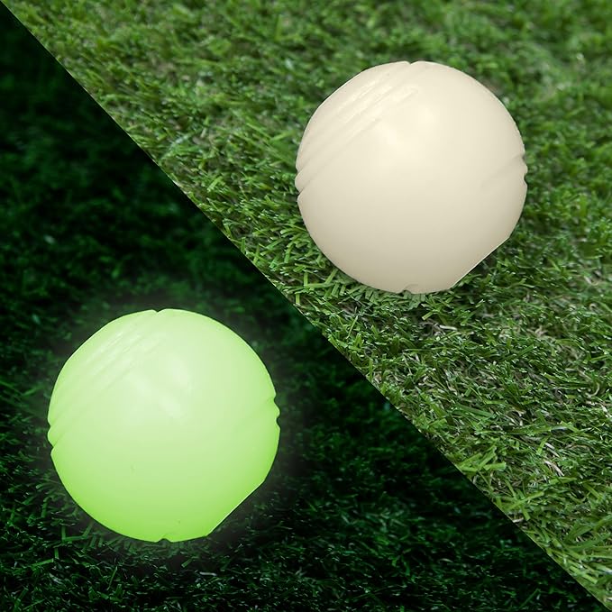 Chew King by Mammoth Glow-in-the-Dark Dog Fetch Balls (4-Pack Combo), Lattice & Rubber Fetch Toys for Night Play, High Bounce, Rechargeable Under Any Light, Multiple Sizes