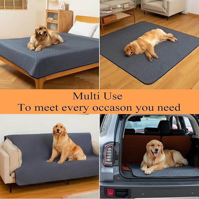 Bunlitent Washable Pee Pads for Dogs 82" x 102", 1 Pack, Reusable Puppy Pads, Dog Training Pads with Quick Dry, Large Anti-Slip Whelping Pad for Pet, Playpen, Incontinence, Housebreaking
