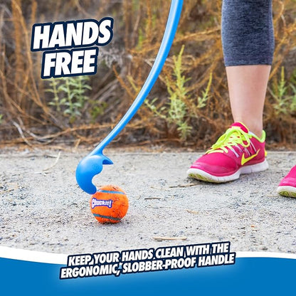 Chuckit! Dog Ball Launcher 12M Sport with 12" Handle Length for Medium 2.5" Dog Balls For Dogs 20-60 lb, Plastic Pet Fetch Ball Thrower, Perfect for Kids, Made in USA, Blue