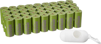 Amazon Basics Premium Leak Proof Dog Poop Bags with Dispenser and Leash Clip, Lavender Scented, 13" x 9", 540 Count (36 Rolls of 15)