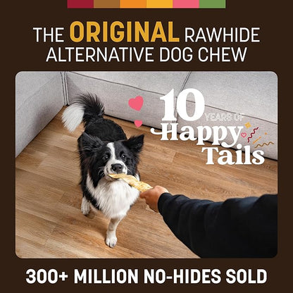 Earth Animal No Hide Strips - Natural Rawhide Free Dog Chew Strips, Peanut Butter - 4 Count