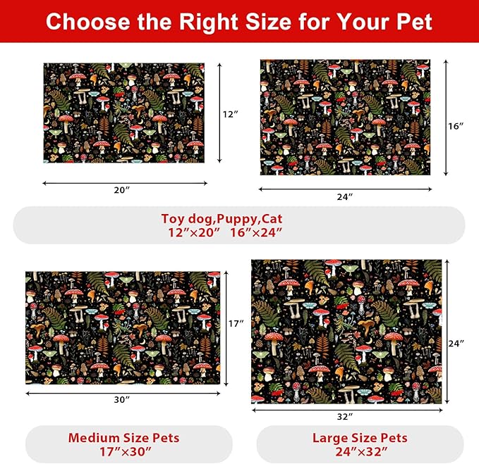 Dog Food Mats for Floors Waterproof Mat for Cat Food and Water Bowls - Absorbent Quick Dry Non Slip Mat for Pet Feeding