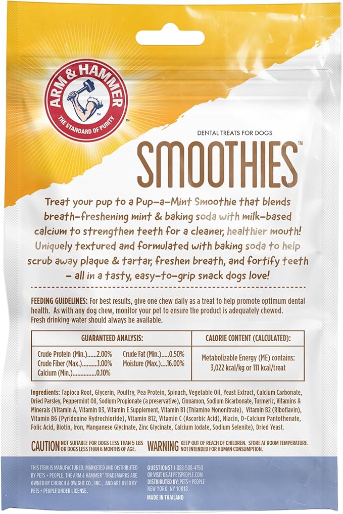 Arm & Hammer for Pets Ringers Dental Treats for Dogs | Dental Chews Fight Bad Dog Breath, Plaque & Tartar Without Brushing | Fresh Mint Flavor, 5 Count