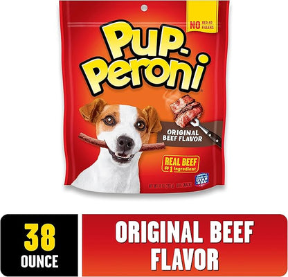 Pup-Peroni Dog Treats, Original Beef Flavor, 38 Ounce, Made with Real Beef (Pack of 2)