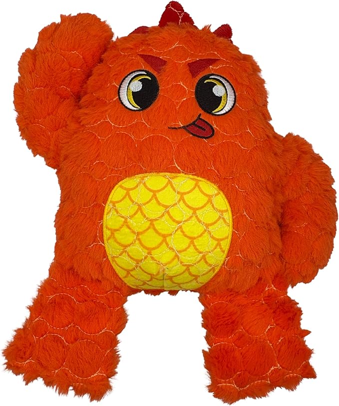 Bite Force Dog Toy - Large Durable & Strong Plush Orange Monster Dog Toy, Kevlar-Reinforced for Aggressive Chewers