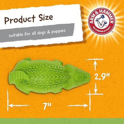 Arm & Hammer for Pets Super Treadz Gator Chew Toy - Best Chew Toys Reduce Plaque & Tartar Buildup Without Brushing - for Dogs up to 35 Lbs (Pack of 12)