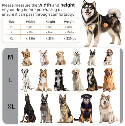 MIAOTONG 3-Flap Dog Door for Wall, Energy-Efficient Insulated Pet Door for Wall, Aluminum Lock Doggy Doors,Steel Frame and Telescoping Tunnel Dog Doors (Pets Up to 220 Lb) -X-Large