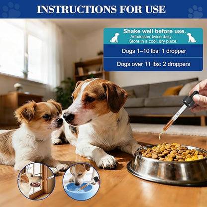 Dogs Tracheal Collapse, 2 FL OZ Trachea Cough Elixir, Natural Herbal Support Drops Helps Reduce Dry Honking Cough, Wheezing & Throat Irritation, Promotes Respiratory Comfort (Chicken Flavor)