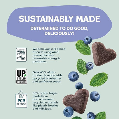 Shameless Pets Soft-Baked Dog Treats, Blueberried Treasure - Natural & Healthy Dog Chews with Mint for Immune Support - Made in USA, Free from Grain, Corn & Soy - 1-Pack