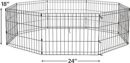New World by MidWest Homes for Pets 18-Inch Exercise Pen, for Indoor and Outdoor use, 16 Sq Feet of Play, Folding Dog Pen, No Door Design for Maximum Security, Easy to Set Up, Foldable Pet Playpen