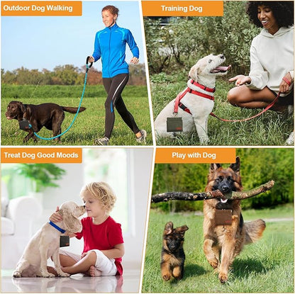 VZZNN 2PC Dog Treat Pouch,Dog Training Treat Reward Bag,Portable Puppy Hand Free Dog Walking Bag,Auto Closing Dog Food Dispenser,Behavior Aids for Puppy Travel or Outdoor(Grey+Khaki)