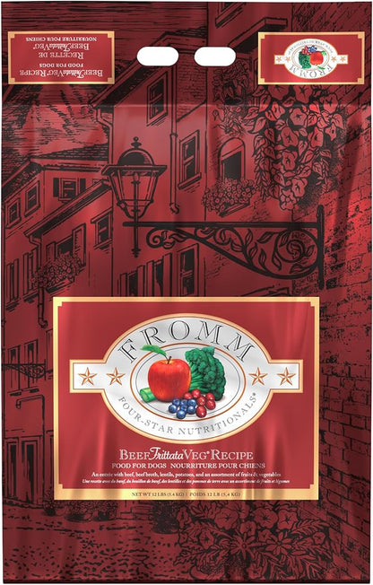 Fromm Four-Star Nutritionals Beef Frittata Veg Dog Food - Premium Dry Dog Food - Beef Recipe - 12 lb