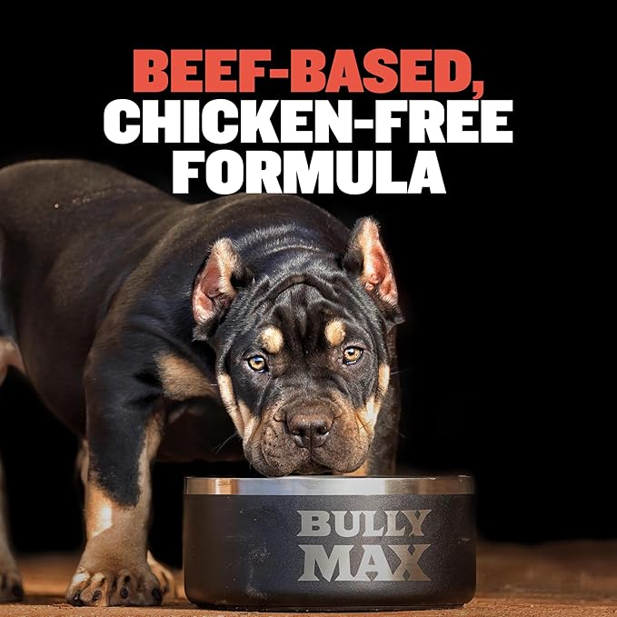 Bully Max Dry Dog Food for Adults & Puppies - High Protein & Fat for Muscle & Weight Gain - High Performance Dog Food Supplements - Small & Large Breed Dogs (530 Calories Per Cup), Beef, 40lb Bag