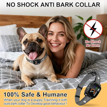 ETACCU Dog Bark Collar，Waterproof Rechargeable Digital Ultrasonic Bark Collars,Anti Barking Collar with 6 Adjustable Sensitivity Levels for Large Medium Small Dogs