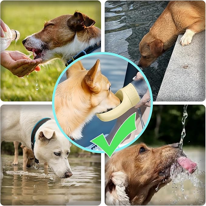 Kalimdor Dog Water Bottle, 19oz Leak Proof Portable Puppy Water Dispenser with Drinking Feeder for Pets Outdoor Walking, Hiking, Travel, BPA Free Food Grade Plastic