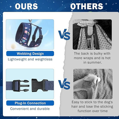 SCENEREAL Small Dog Harness Collar and Leash Set, Adjustable No Pull Pet Harnesses, No Chock Soft Mesh Vest for Doggie Puppy Medium Dogs Cats Girl or Boy,Chihuahua, Yorkie, Outdoor Walking