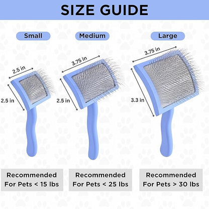 Slicker Brush for Dogs, Dog Grooming Supplies - Best Doodle & Poodle Brush for Haired Dogs - Goldendoodle Pin Detangler for Dematting (Small Curved)