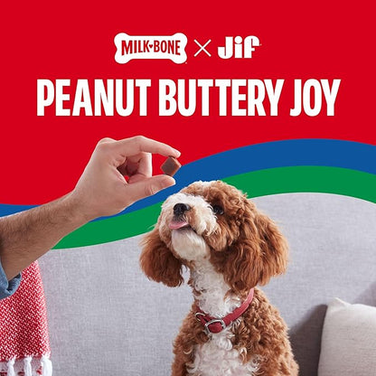 Milk-Bone Peanut Buttery Bites, Soft Dog Treats with Jif Peanut Butter & Real Bacon, 11.8 Oz. Bags