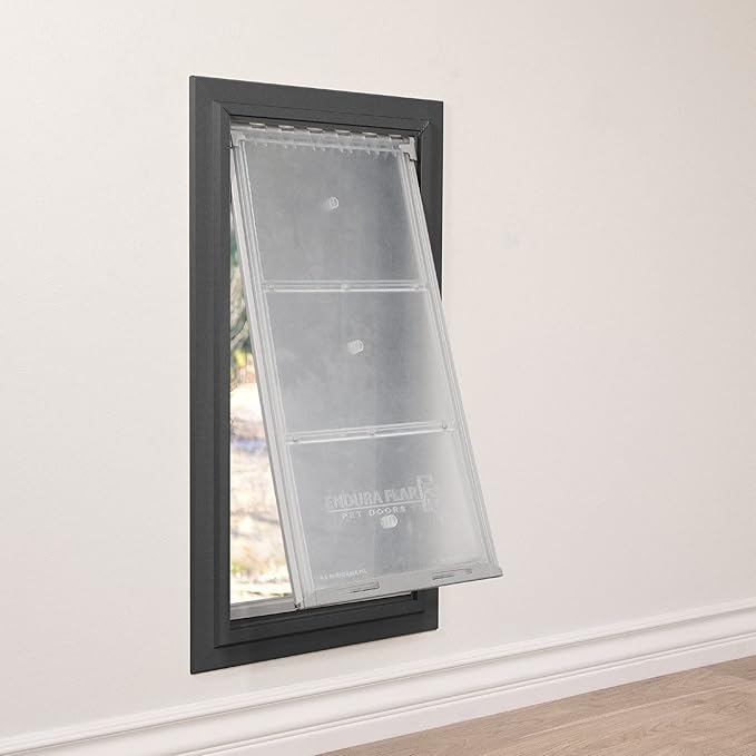 Endura Flap Pet Door for Walls in Black | Energy-Efficient Single Flap Design for Wall Installations | All-Weather Protection with All-Metal Telescoping Tunnel | Black, XXL, Single Flap