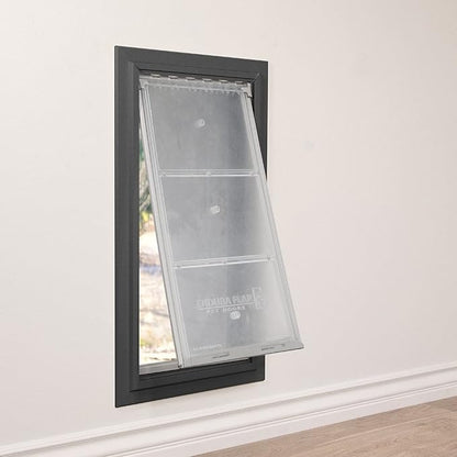 Endura Flap Pet Door for Walls in Black | Energy-Efficient Single Flap Design for Wall Installations | All-Weather Protection with All-Metal Telescoping Tunnel | Black, XL, Single Flap