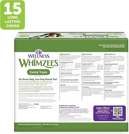Whimzees Wellness Value Pack Dog Dental Treat, Chews, Freshens Breath, Extra-Large Size, 64 oz Box, 15 Count