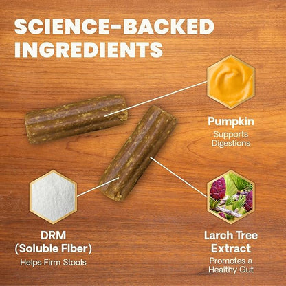 VetriScience Scoot Control Chews, Express Ease Fiber Supplement for Dogs, Pumpkin and Tree Larch Extract, Anal Gland Support, Firm Up Stools, Manage Diarrhea, Delicious Fiber Chews, Duck, 40 Count