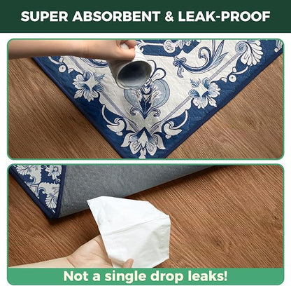 FXW Washable Pee Pads for Dogs, Leak-Proof & Non-Slip, Specifically Designed for FXW Rollick/Homeplus 24inch 6 Panels Dog Playpen, 39" x 63" Rectangle, Mandala Blue, 1 Pack