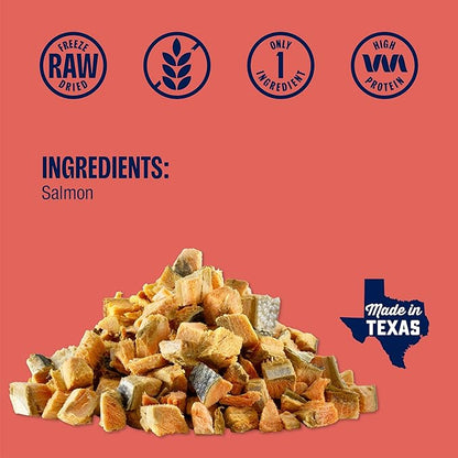 Muenster New Freeze Dried 100% Salmon Bites - Only One Ingredient Raw Salmon Freeze Dried for a Healthy and Delicous Treat. 3 Ounce (Pack of 1)