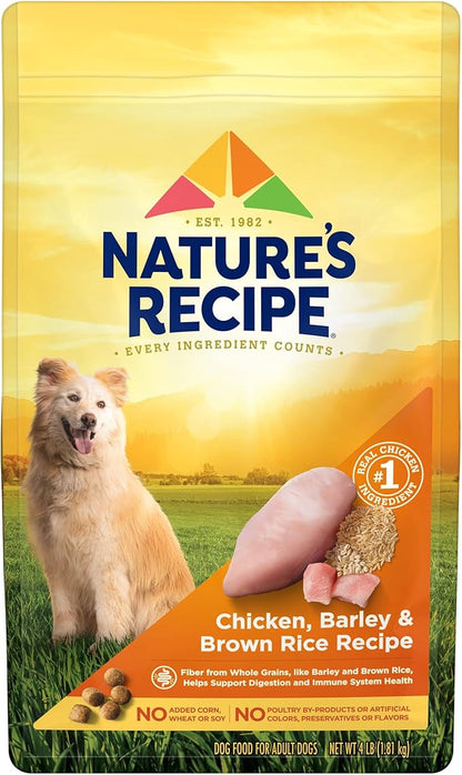 Nature's Recipe Dry Dog Food, Chicken, Barley & Brown Rice Recipe, 4 lb. Bag