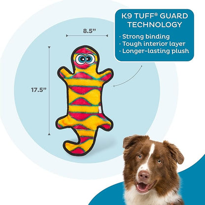 Outward Hound Durablez Large Gecko Stuffing-Free Squeaky Plush Dog Toy for Puppies & Dogs - Interactive, Soft Yet Tough, No Mess, Jumbo Squeaker, Long-Lasting Play, 17.5 inch, Orange