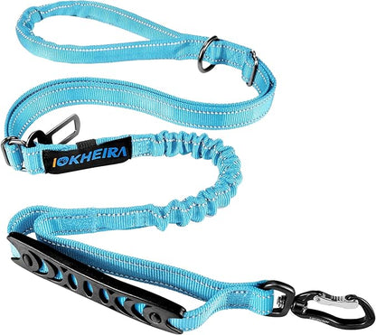 IOKHEIRA Multifunctional Dog Leash - Red Adjustable, 4-6 FT Strong Bungee for Medium & Large Dogs