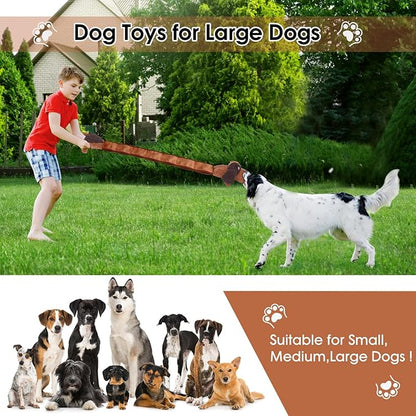 Squeaky Plush Dog Toys for Large Dogs with Squeaky and Crinkle Paper, Tug of War Pet Toys for Dogs, Interactive Pull Puppy Chew Toys for Small, Medium and Large Dogs