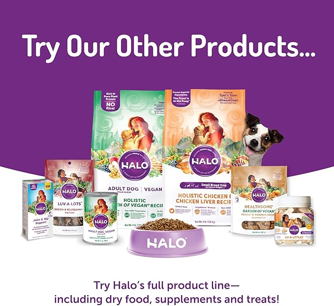 Halo Wet Dog Food Whole Beef Stew Recipe, Healthy Grains Real Meat Canned Dog Food, Meal or Topper, 13.2 Oz Can (Pack of 6)